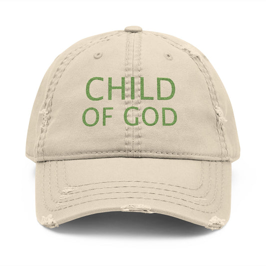 "Child of God" Destressed Embroidery ball cap (John 1:12)